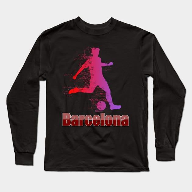 Barcelona Football Long Sleeve T-Shirt by Printaha